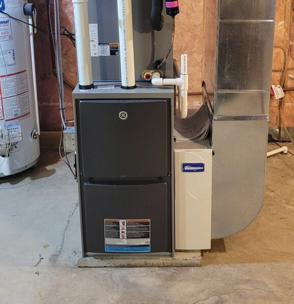 High-efficiency GE gas furnace installed by Kanata HVAC